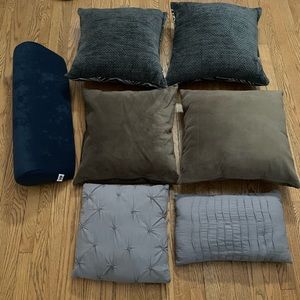 Multiple decor pillows and side sleeper